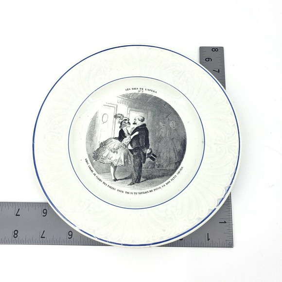 French CREIL & MONTEREAU Transferware Plate - Picture 5 of 6